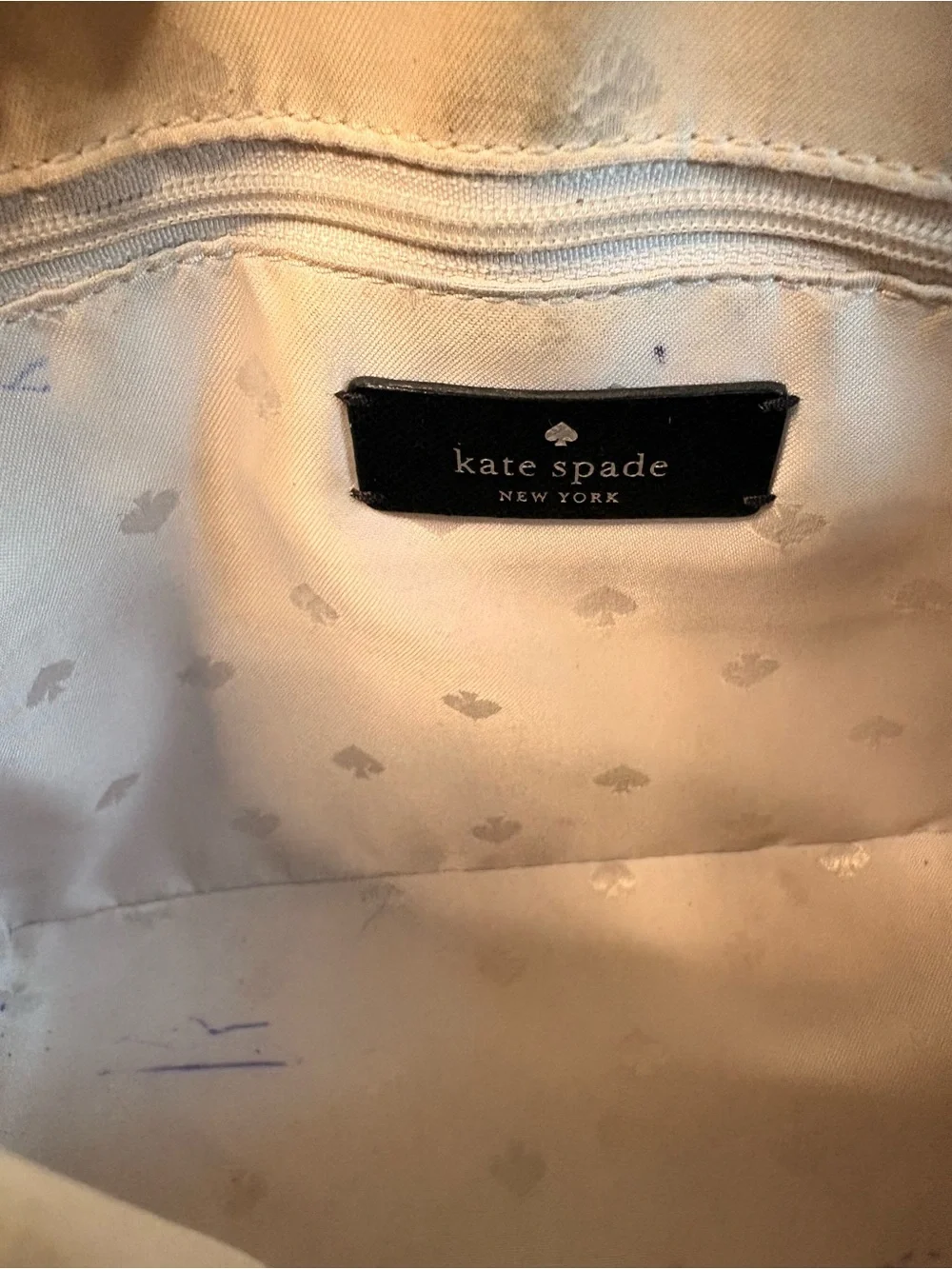 Kate Spade New York Crossbody Bag + Matching Wallet Gray White Fair Condition